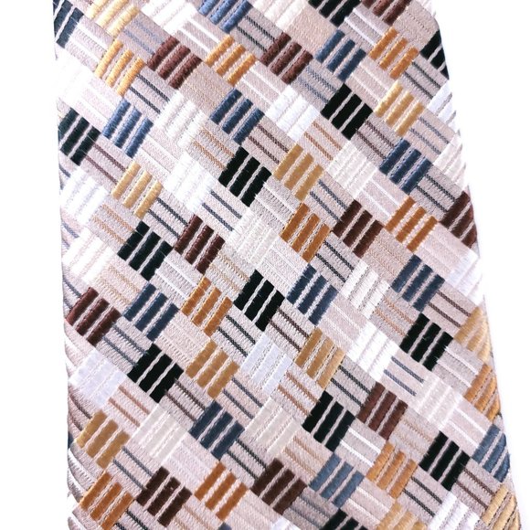 Van Heusen 100% Silk Men Neck Tie Geometric Multicolor 59 x 4 - NWOT - Picture 2 of 6